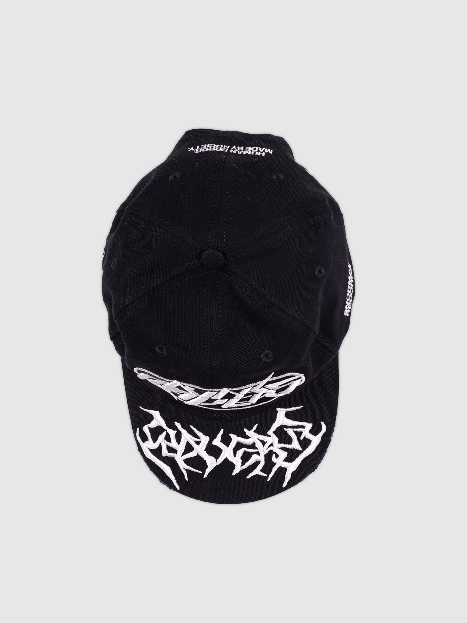 Black 6 panel cap with embroidered | Boné preto 6 panel com bordado gráfico Punk Ravers — Des Prezo Studio