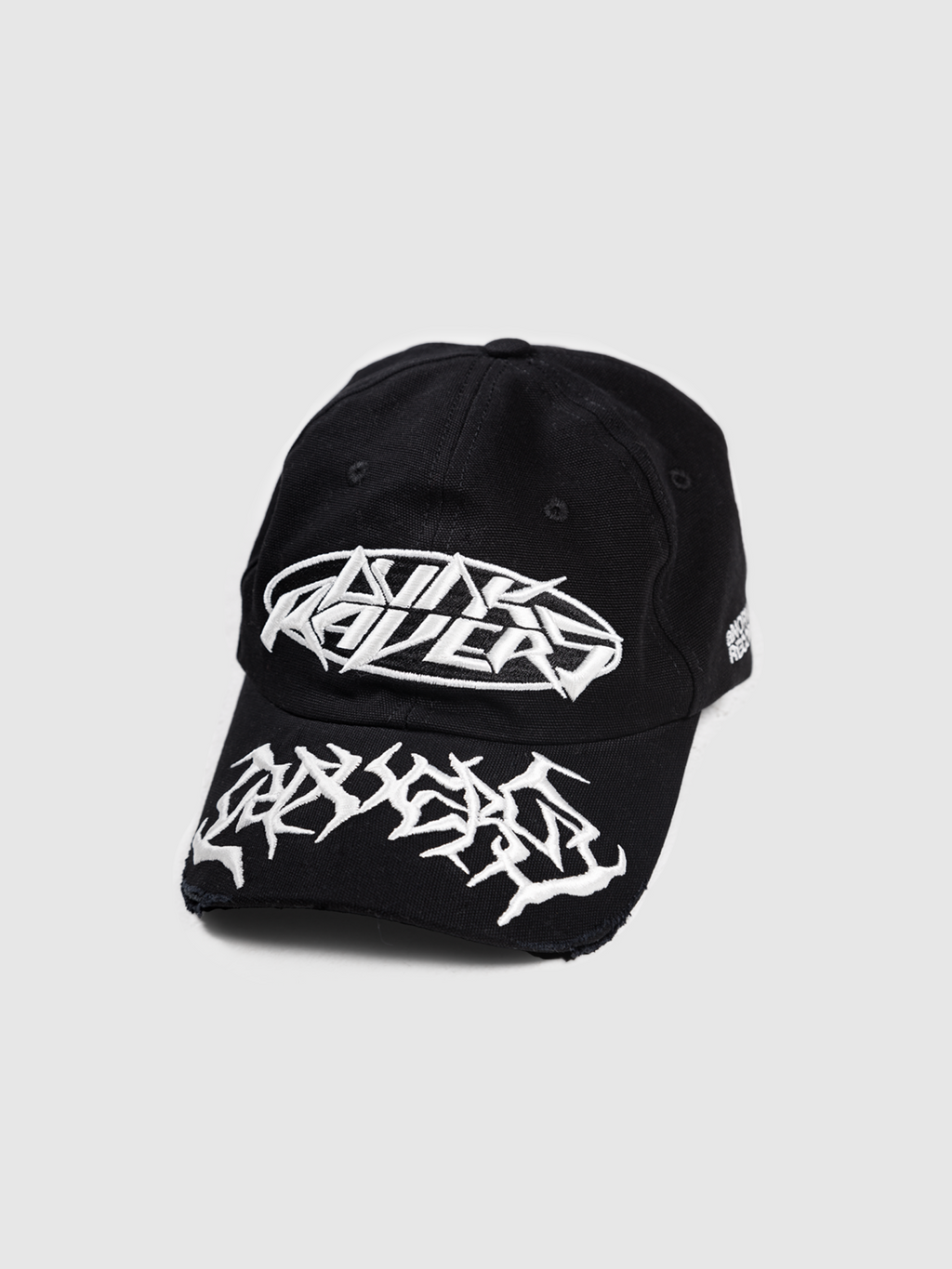Black 6 panel cap with embroidered | Boné preto 6 panel com bordado gráfico Punk Ravers — Des Prezo Studio
