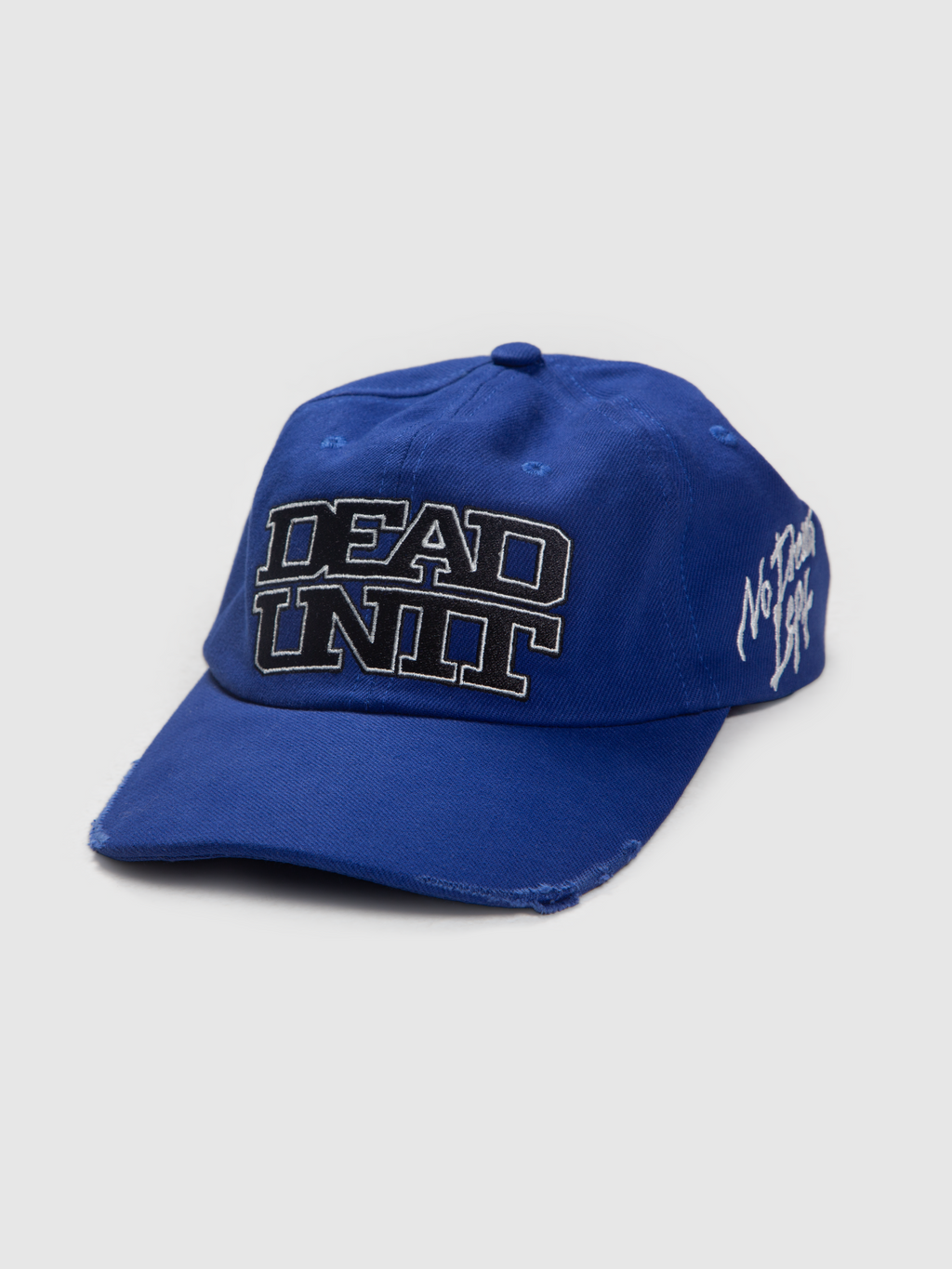 Dead Unit Cap blue 6 panel cap with embroidered graphic | Boné azul — Des Prezo Studio