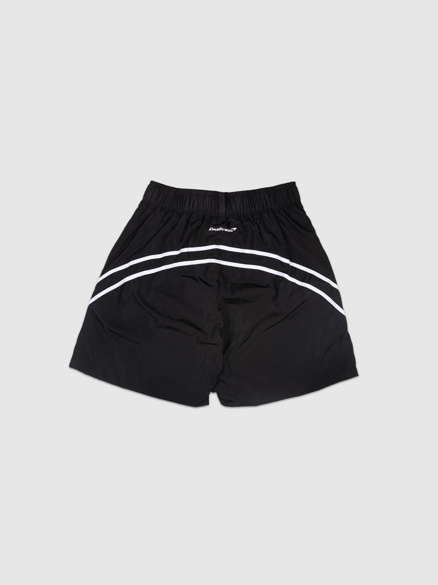 DSPORT Shorts — Black sport shorts with white stripe details | Short esportivo preto com detalhes em listras brancas — Des Prezo Studio