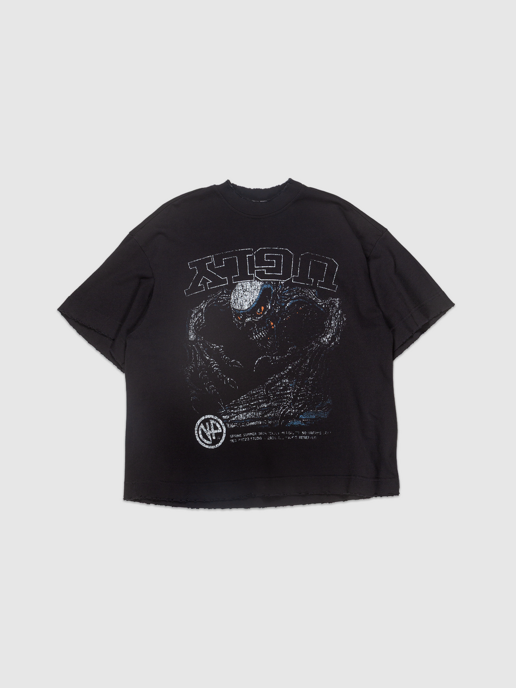 Where Dreams Go To Die Tee — Black stoned oversized boxy t-shirt graphic print | Camiseta preta estonada estampada — Des Prezo Studio