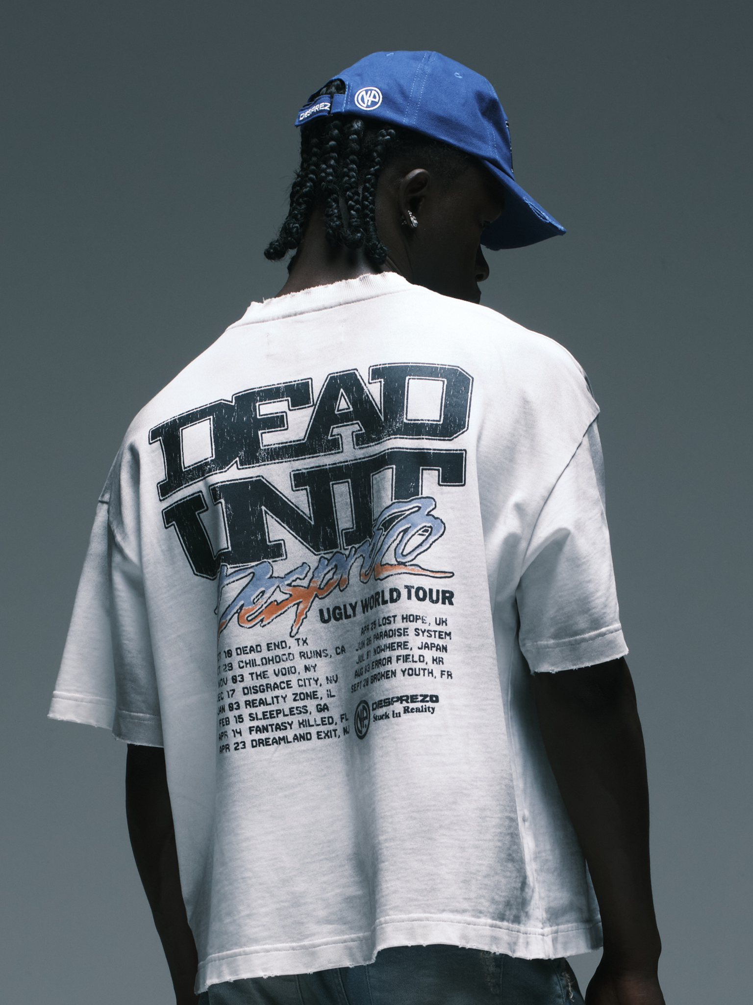 Dead Unit Cap blue 6 panel cap with embroidered graphic | Boné azul — Des Prezo Studio