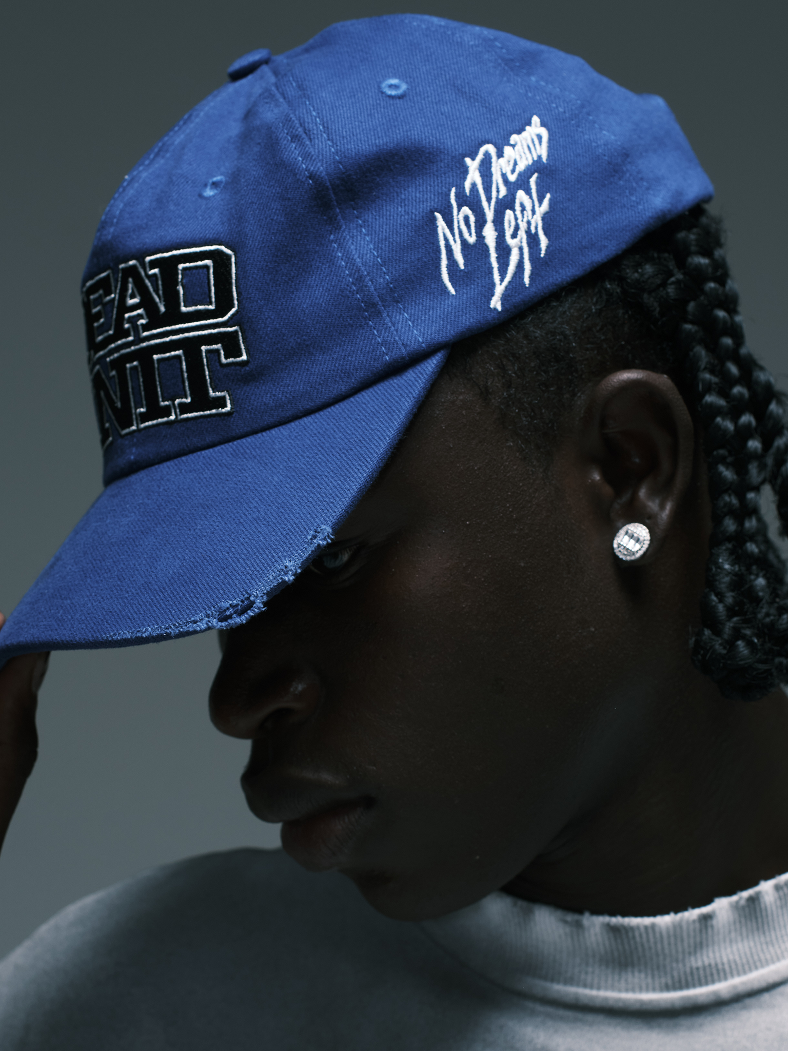Dead Unit Cap blue 6 panel cap with embroidered graphic | Boné azul — Des Prezo Studio