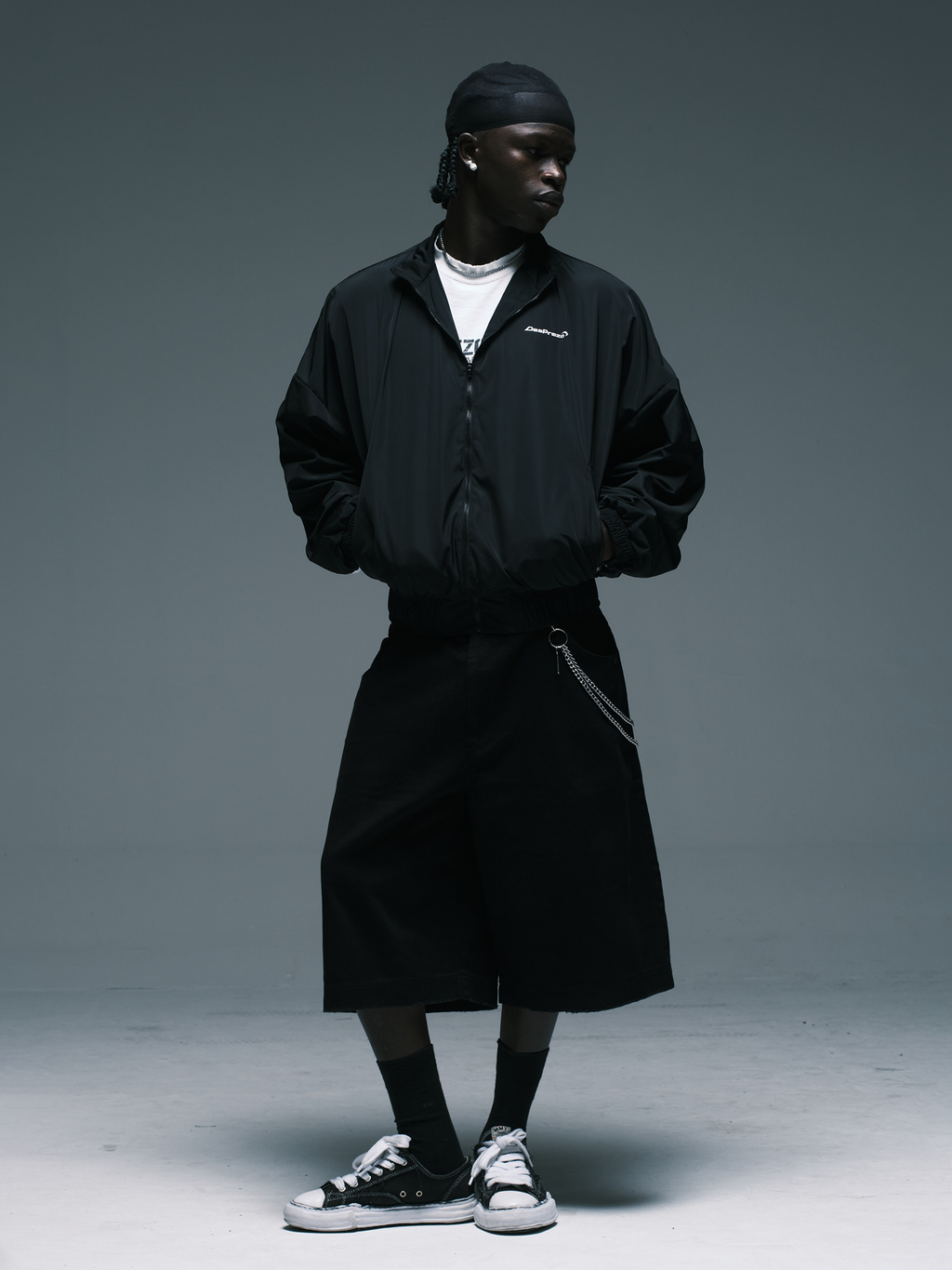 DSPORT Jacket — Black windbreaker sport jacket |  Jaqueta esportiva corta-vento preta — Des Prezo Studio