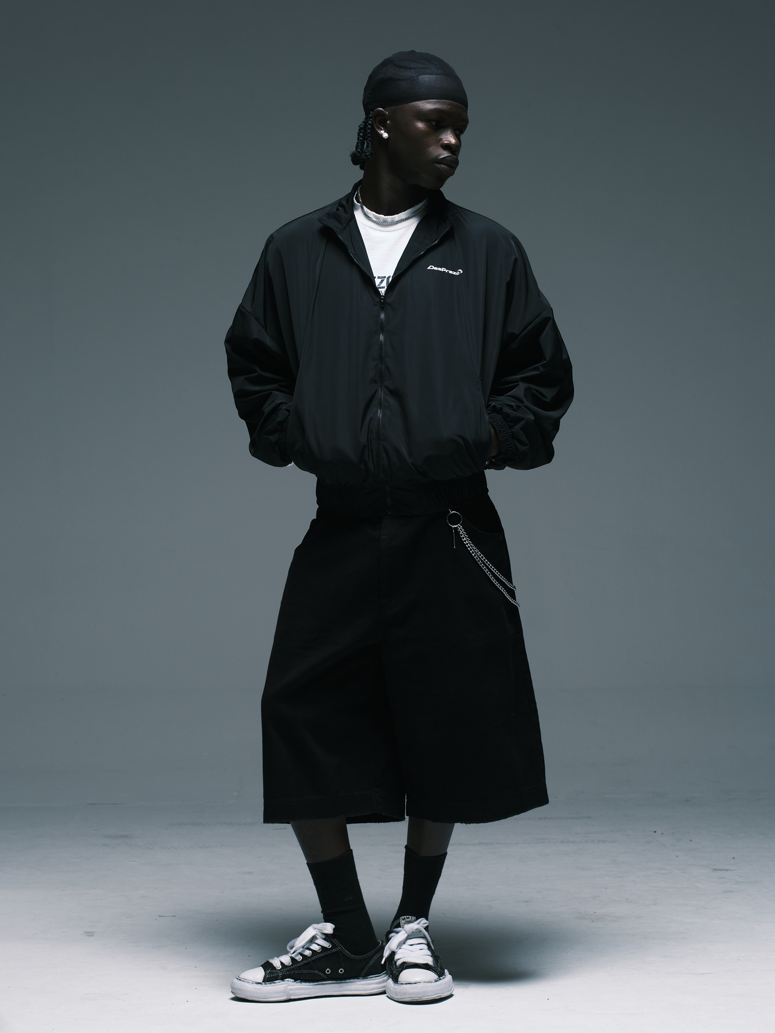 DSPORT Jacket — Black windbreaker sport jacket |  Jaqueta esportiva corta-vento preta — Des Prezo Studio