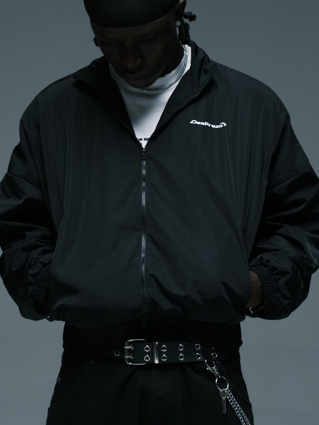 DSPORT Jacket — Black windbreaker sport jacket |  Jaqueta esportiva corta-vento preta — Des Prezo Studio