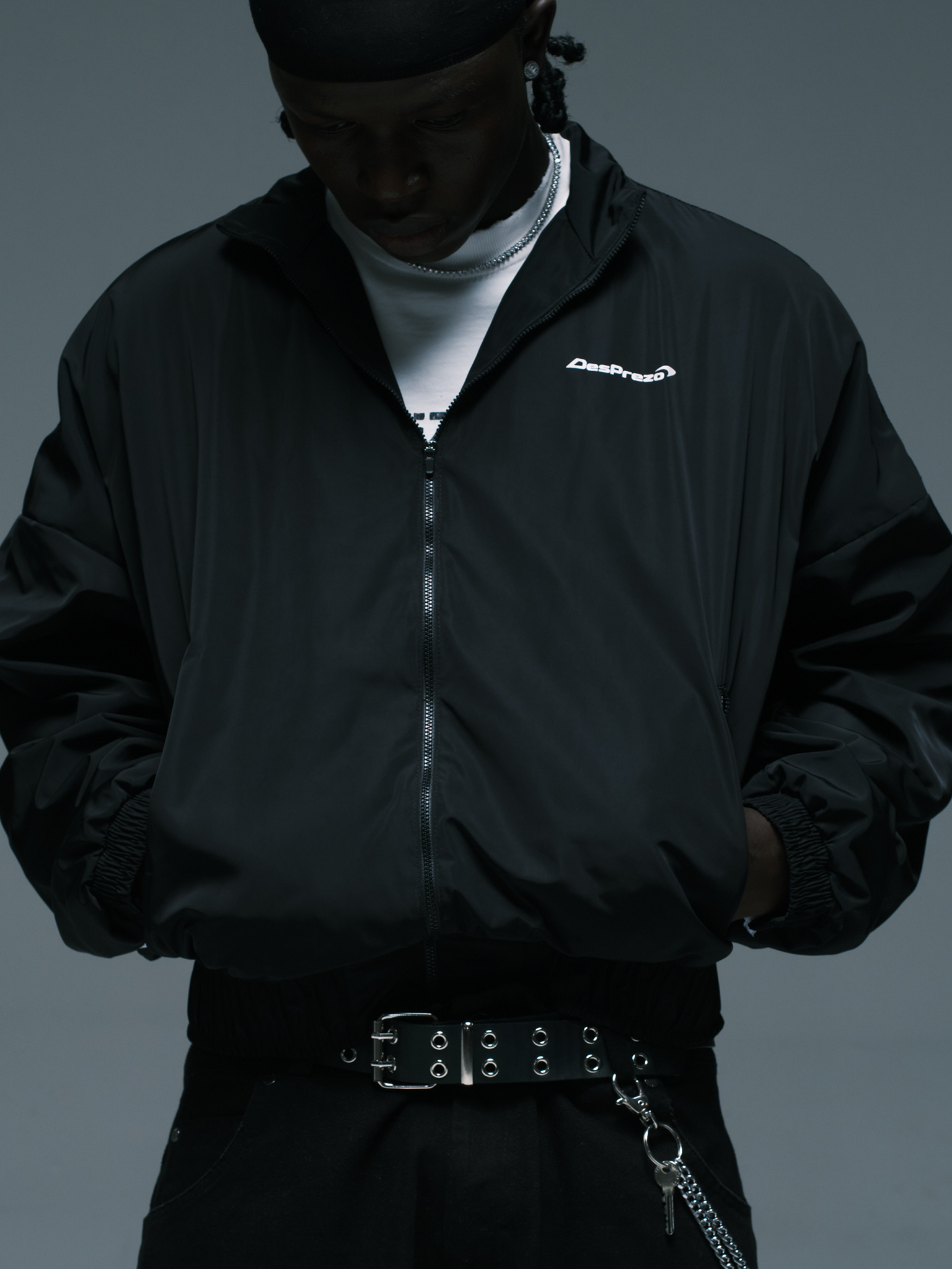 DSPORT Jacket — Black windbreaker sport jacket |  Jaqueta esportiva corta-vento preta — Des Prezo Studio