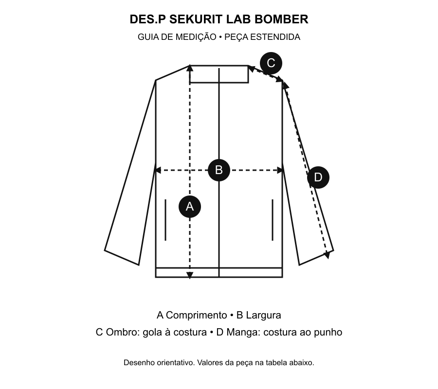 Desenho técnico com pontos de medição